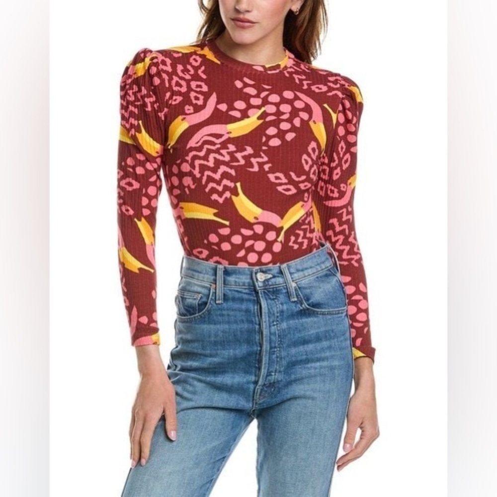New! FARM Rio Toucanissmo Long Sleeve Bodysuit 🦜 ☀️sz Small NWOT